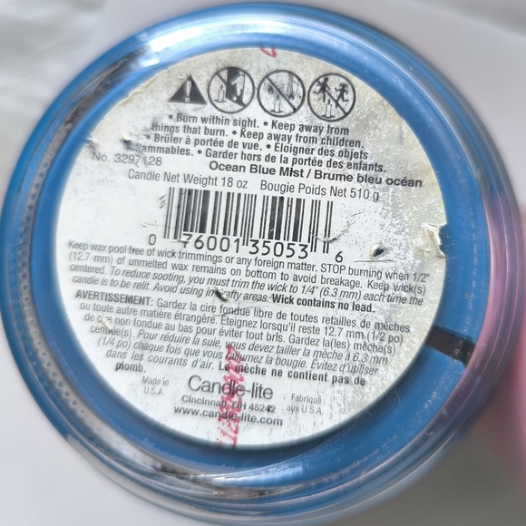 CANDLE-LITE Ocean Blue Mist And English Flower Garden Two Jumbo Candle S… - Picture 8 of 13